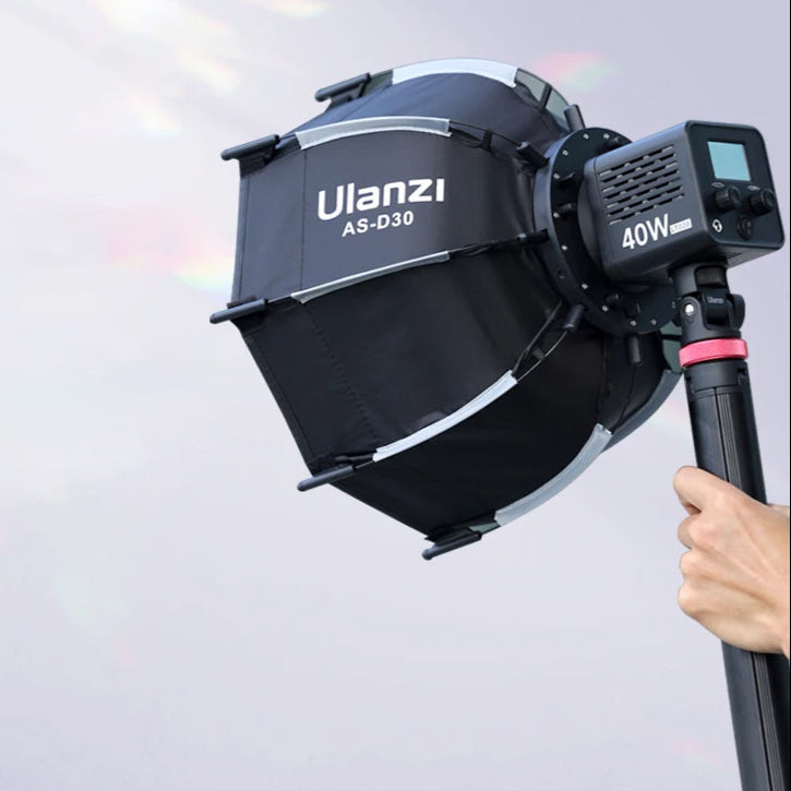ULANZI AS-D30 – Softbox Octagonal de 30cm, com montagem Mini Bowens para Luzes COB ULANZI AS-D30 – Softbox Octagonal de 30cm, com montagem Mini Bowens para Luzes COB